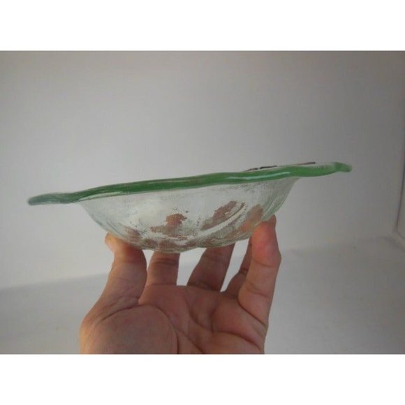 Holiday Bowl Decorative  recycled glass Bowl, candy dish metal Deer decoration - Picture 5 of 10